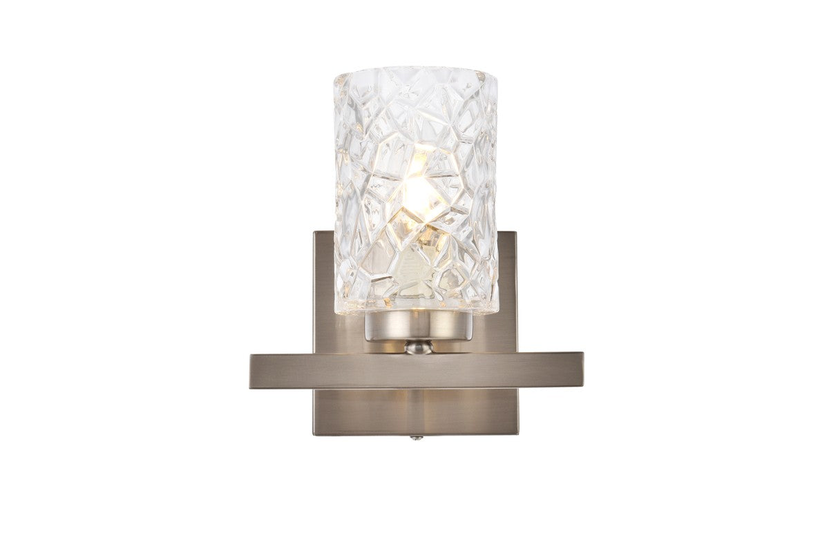 Elegant Lighting - LD7025W7SN - One Light Bath - Cassie - satin nickel and Clear Shade