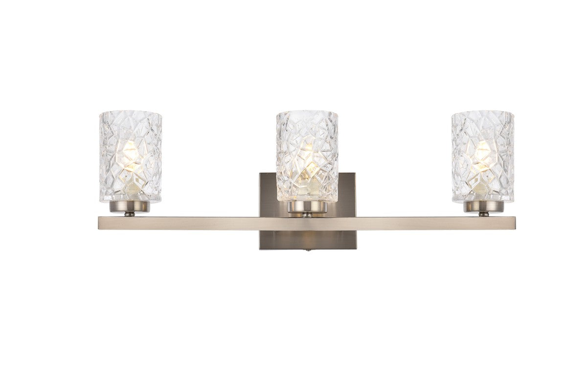 Elegant Lighting - LD7027W24SN - Three Light Bath - Cassie - Satin Nickel And Clear Shade