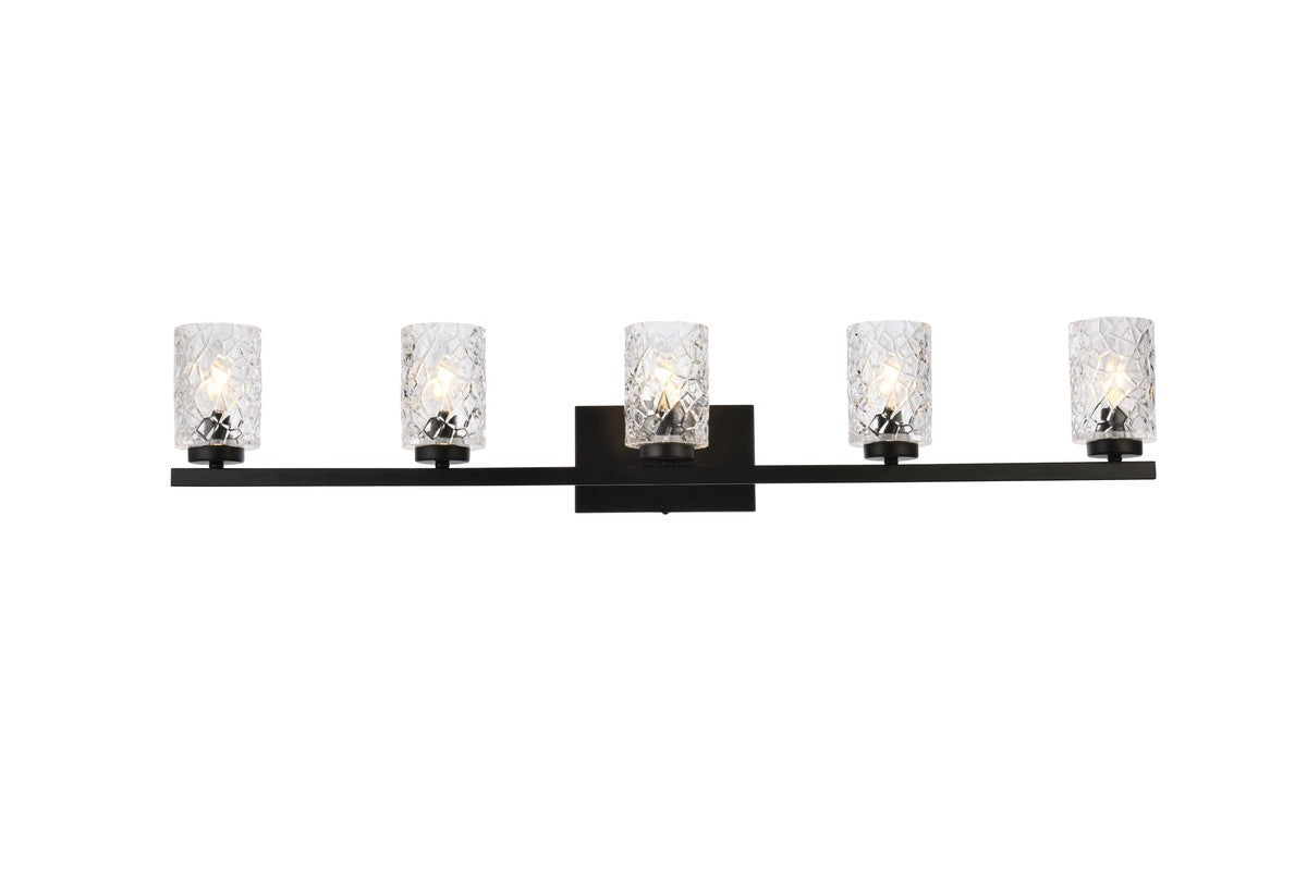 Elegant Lighting - LD7029W41BK - Five Light Bath - Cassie - Black