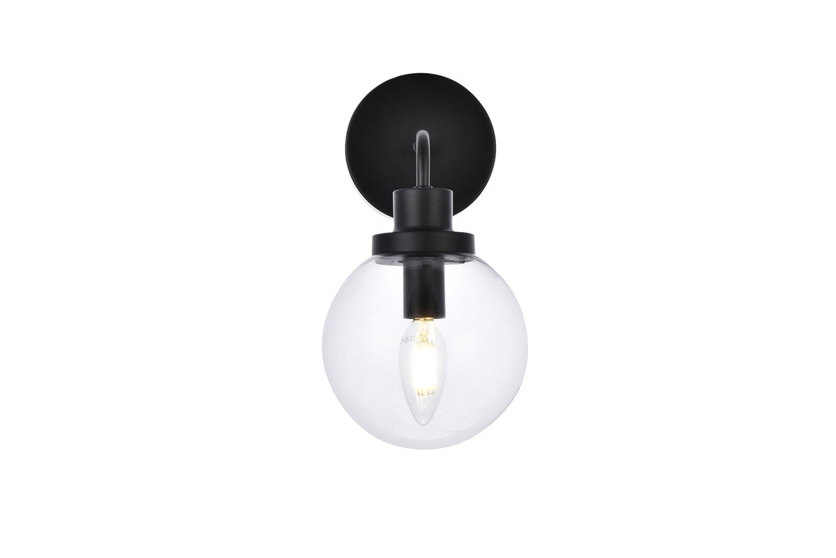 Elegant Lighting - LD7031W8BK - One Light Bath - Hanson - Black And Clear Shade