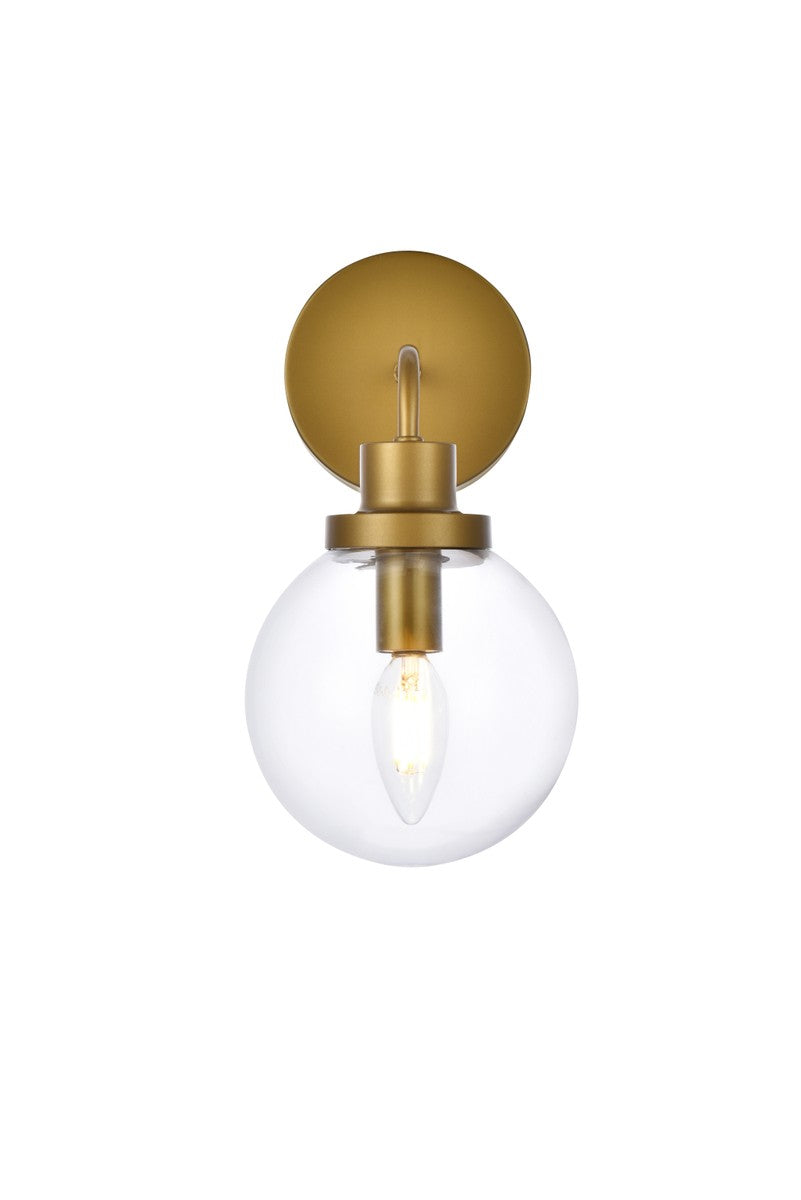 Elegant Lighting - LD7031W8BR - One Light Bath - Hanson - Brass and Clear Shade