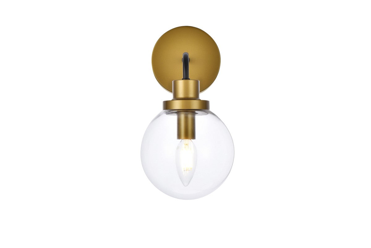 Elegant Lighting - LD7031W8BRB - One Light Bath - Hanson - Black and Brass and Clear Shade