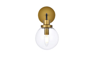 Elegant Lighting - LD7031W8BRB - One Light Bath - Hanson - Black and Brass and Clear Shade