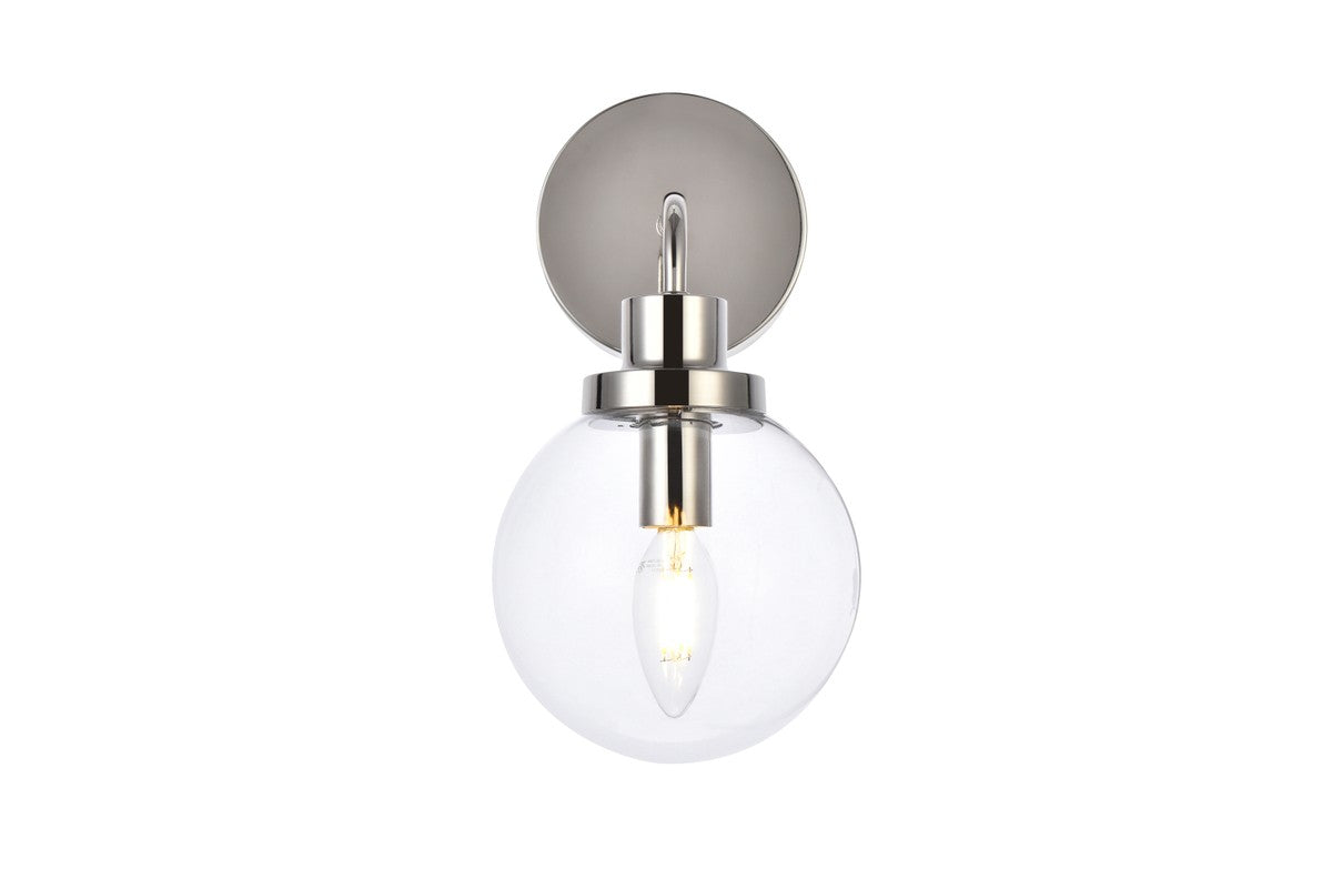 Elegant Lighting - LD7031W8PN - One Light Bath - Hanson - polished Nickel and Clear Shade