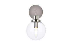 Elegant Lighting - LD7031W8PN - One Light Bath - Hanson - polished Nickel and Clear Shade