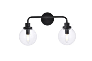 Elegant Lighting - LD7033W19BK - Two Light Bath - Hanson - Black And Clear Shade