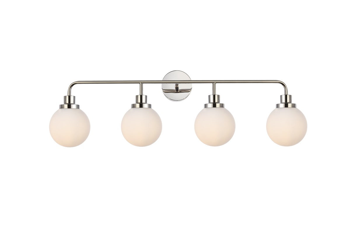 Elegant Lighting - LD7036W38PN - Four Light Bath - Hanson - polished nickel and Frosted Shade