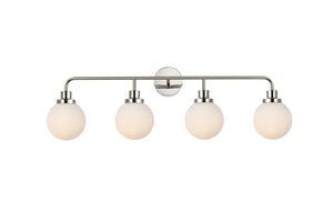 Elegant Lighting - LD7036W38PN - Four Light Bath - Hanson - polished nickel and Frosted Shade