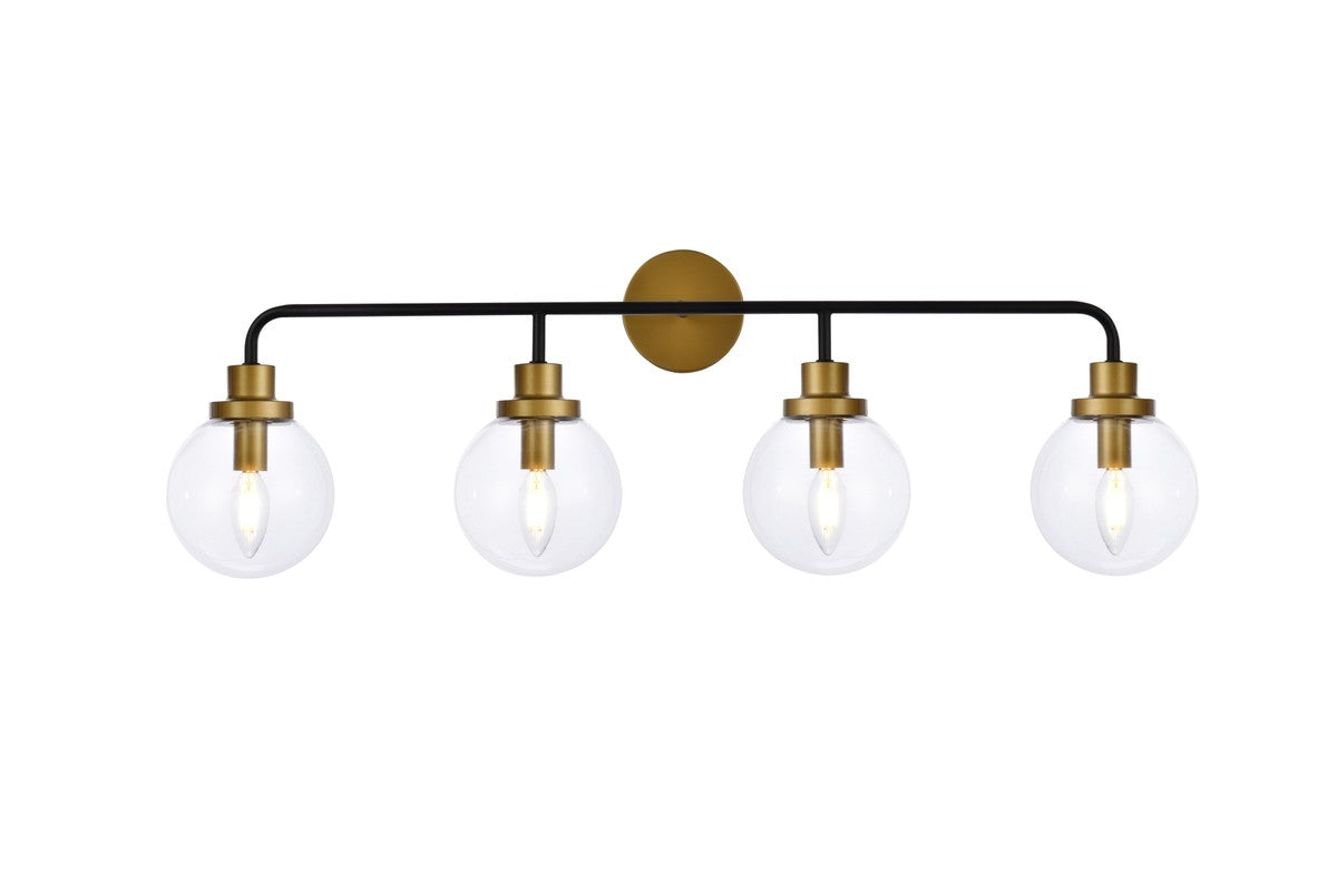 Elegant Lighting - LD7037W38BRB - Four Light Bath - Hanson - Black and Brass