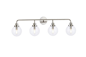Elegant Lighting - LD7037W38PN - Four Light Bath - Hanson - polished nickel and Clear Shade
