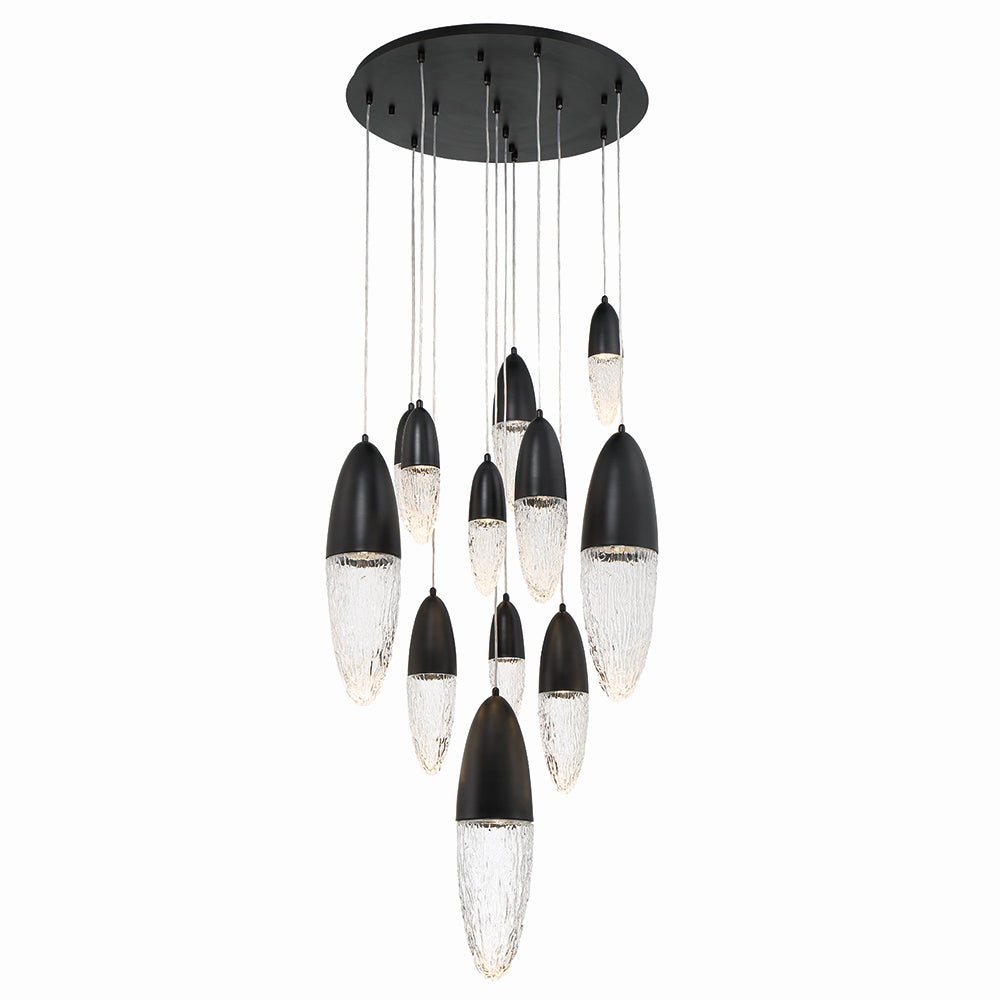 Eurofase - 43859-022 - ECROU-CHD-12LT-30IN-BK-CL - ECROU - Black