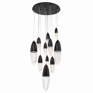 Eurofase - 43859-022 - ECROU-CHD-12LT-30IN-BK-CL - ECROU - Black