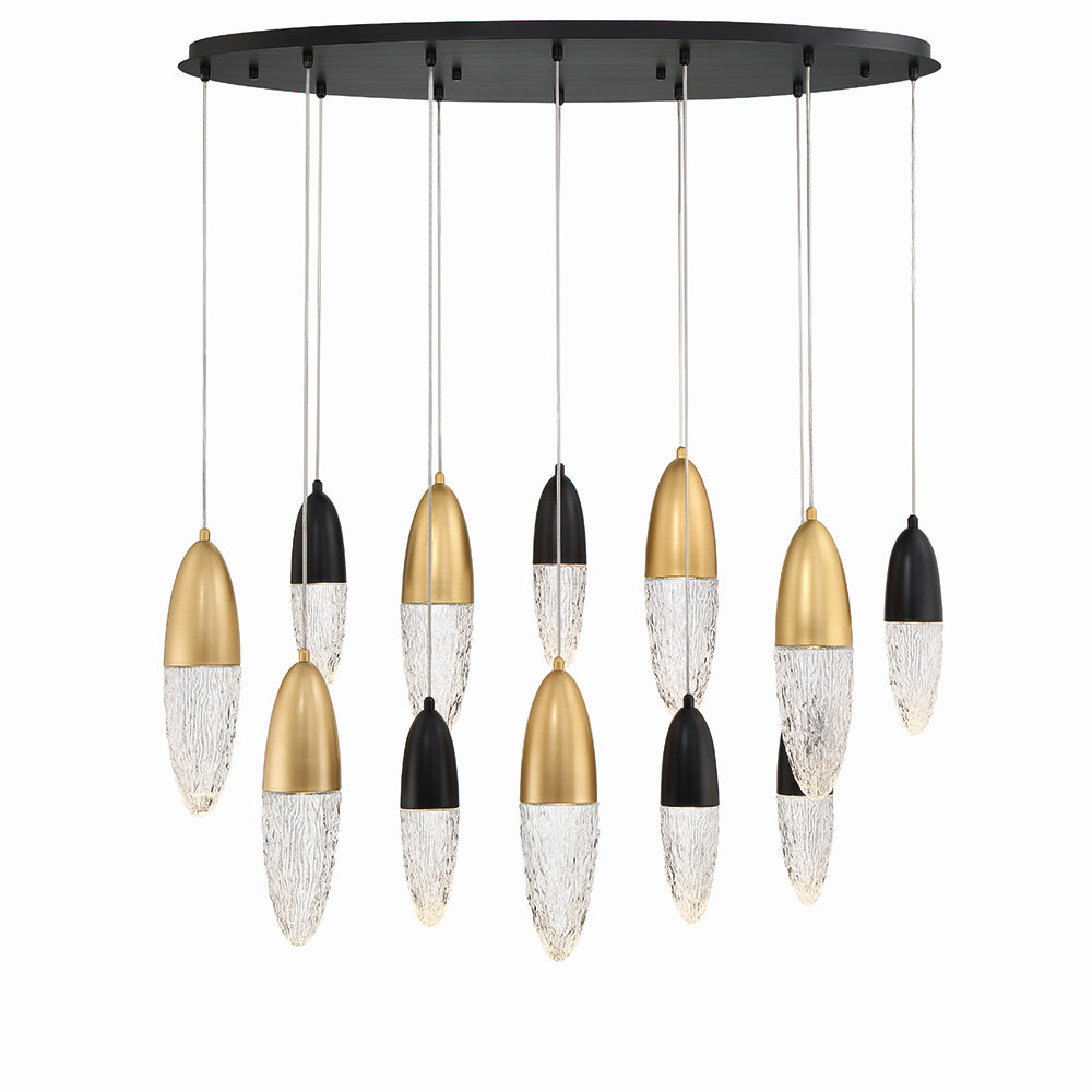 Eurofase - 43861-042 - ECROU-CHD-12LT-44IN-GBM-CL - ECROU - Gold-Black