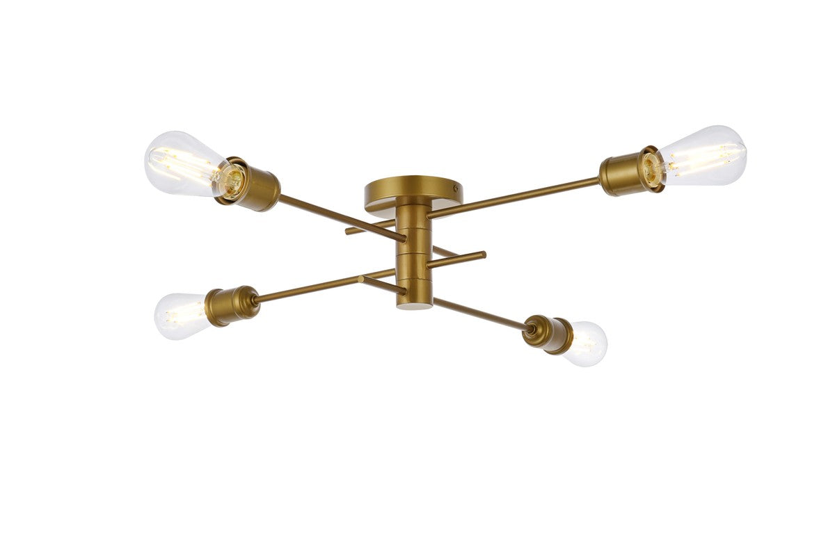 Elegant Lighting - LD7050F26BR - Four Light Flush Mount - Xavier - Brass