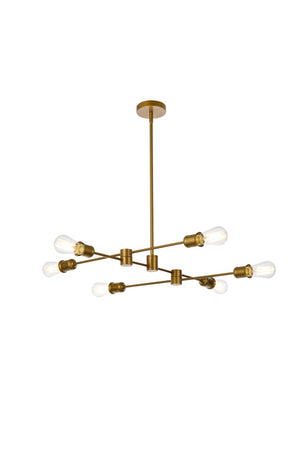 Elegant Lighting - LD7051D31BR - Six Light Pendant - Xavier - Brass