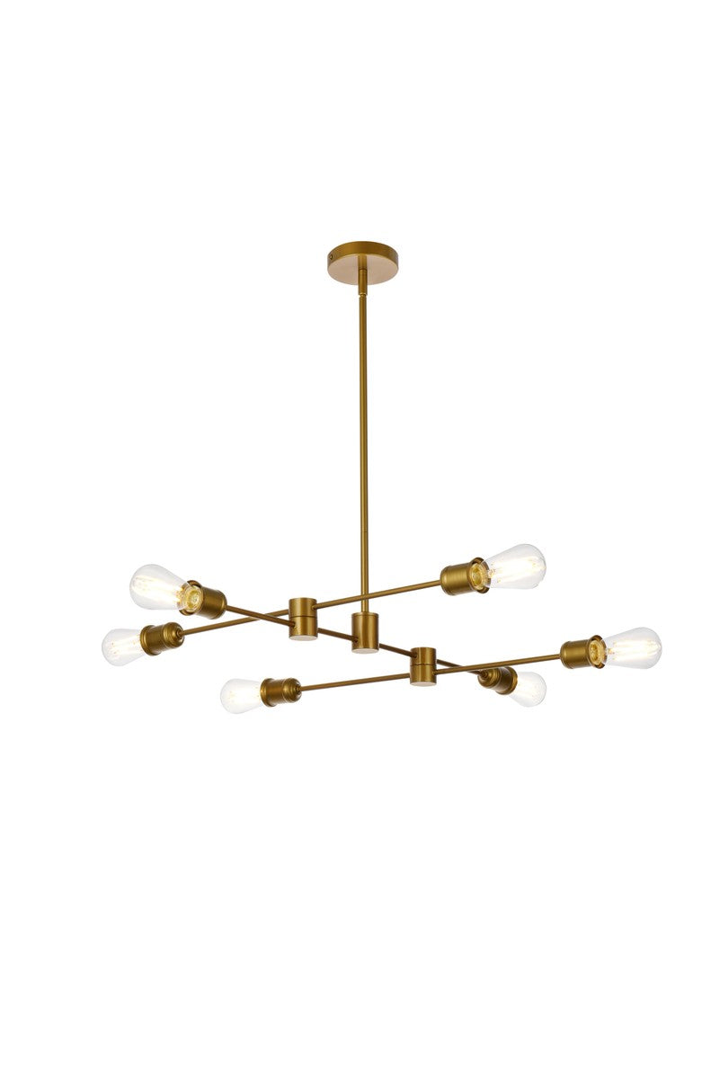 Elegant Lighting - LD7051D31BR - Six Light Pendant - Xavier - Brass