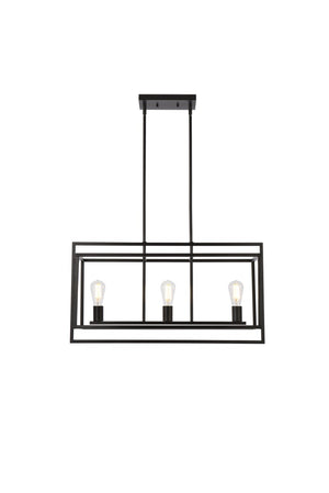 Elegant Lighting - LD7056D32BK - Three Light Pendant - Voir - Black