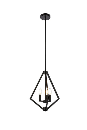 Elegant Lighting - LD7061D14BK - Three Light Pendant - Irina - Black