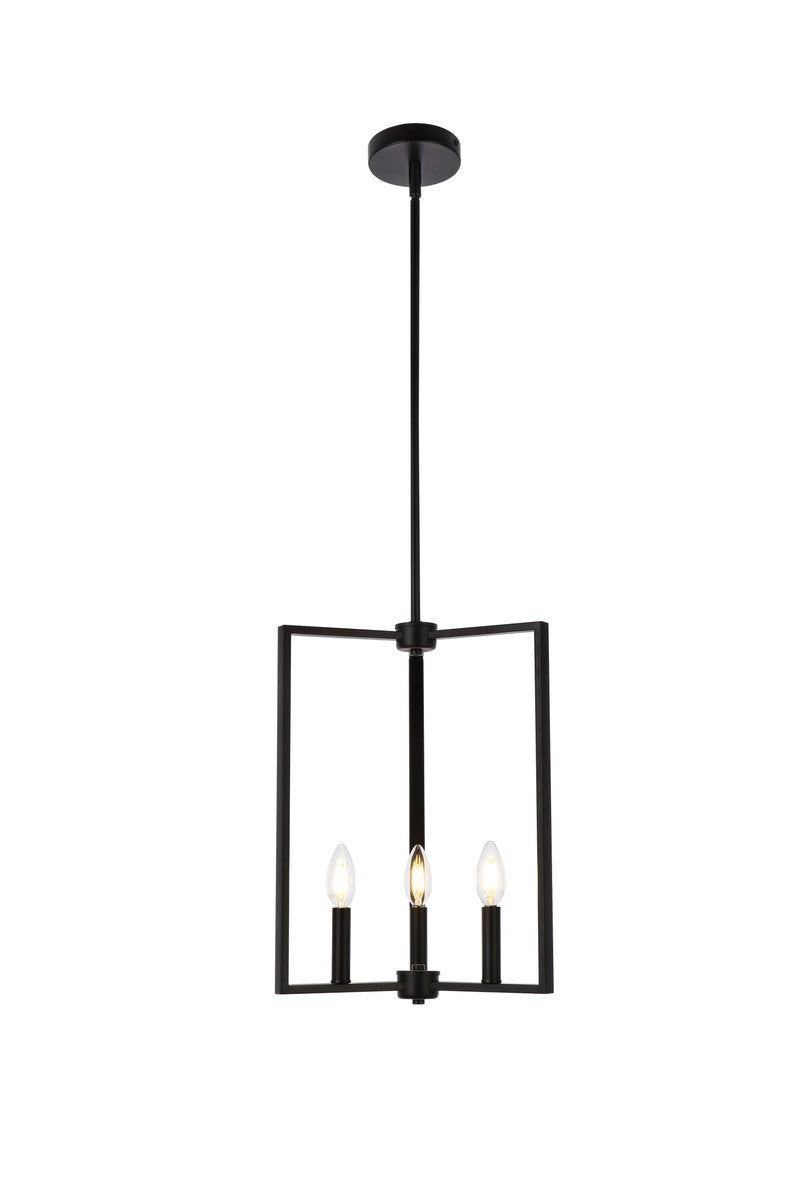 Elegant Lighting - LD7071D14BK - Three Light Pendant - Vino - Black