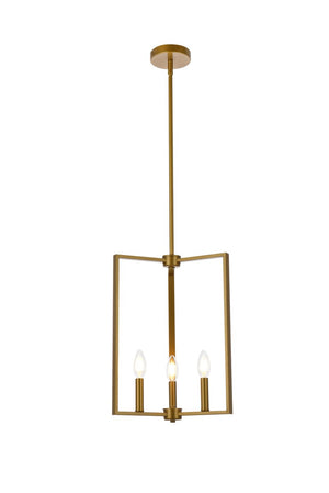 Elegant Lighting - LD7071D14BR - Three Light Pendant - Vino - Brass