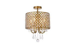 Elegant Lighting - LD710F14BR - Four Light Flush Mount - Elise - brass