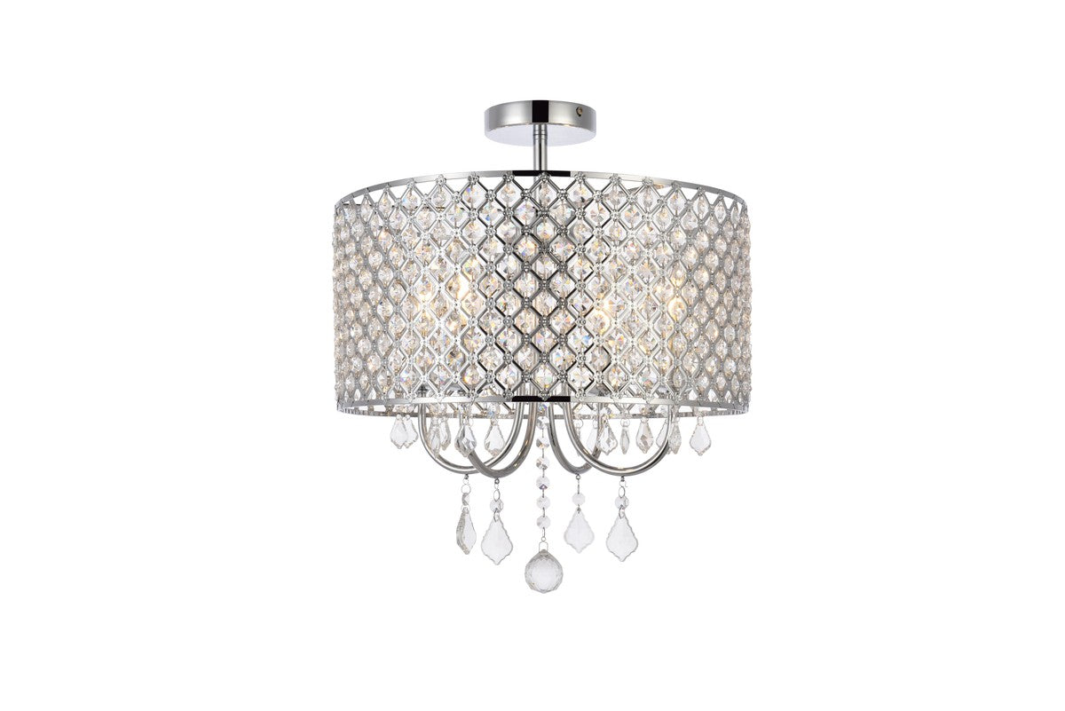 Elegant Lighting - LD710F17C - Four Light Flush Mount - Elise - chrome