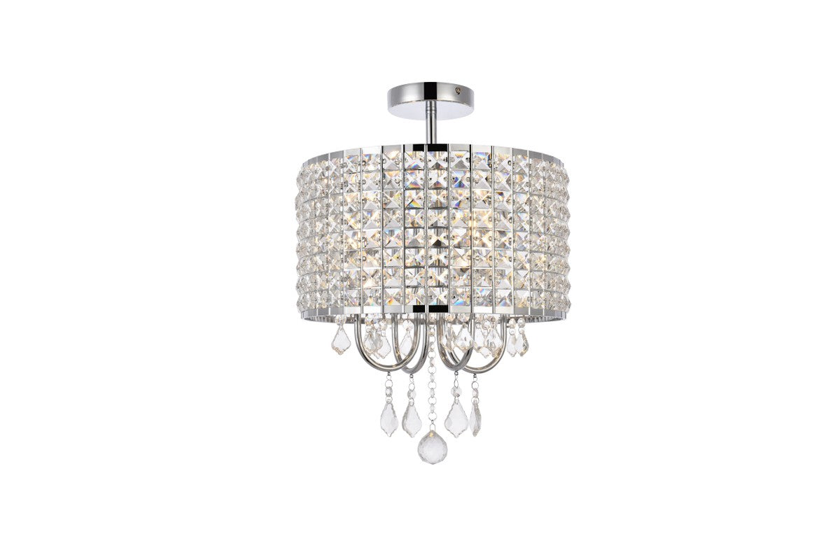 Elegant Lighting - LD712F14C - Four Light Flush Mount - Elise - chrome