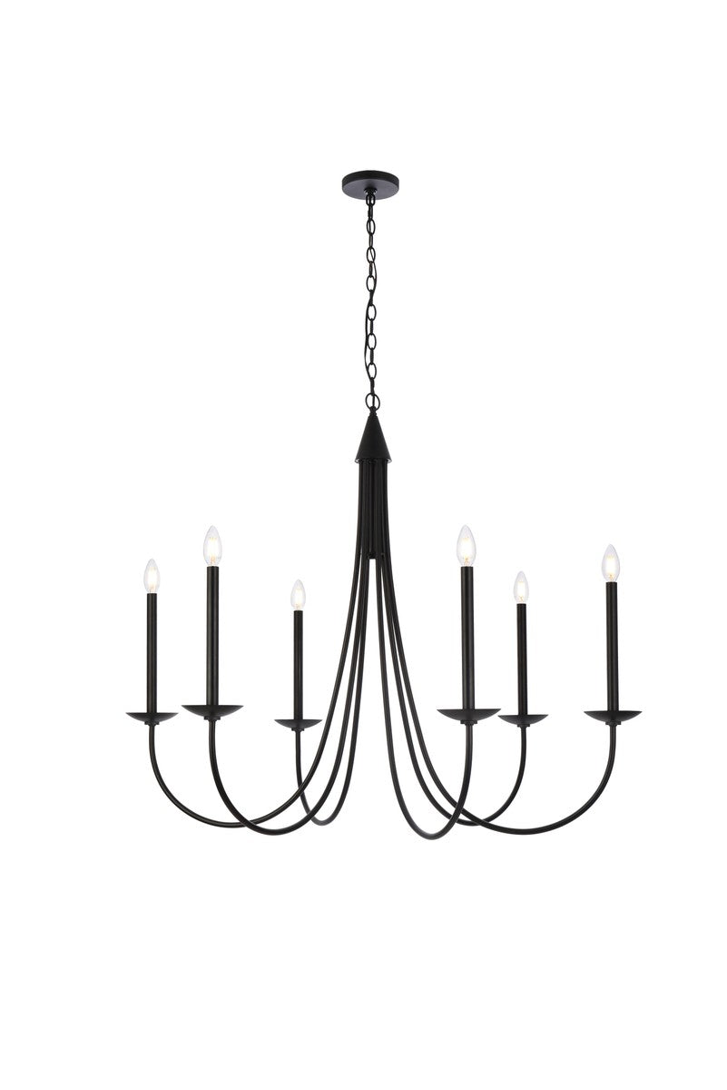 Elegant Lighting - LD810D42BK - Six Light Pendant - Cohen - Black