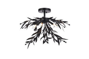 Elegant Lighting - LD810F23BK - Four Light Flush Mount - Priscilla - Black