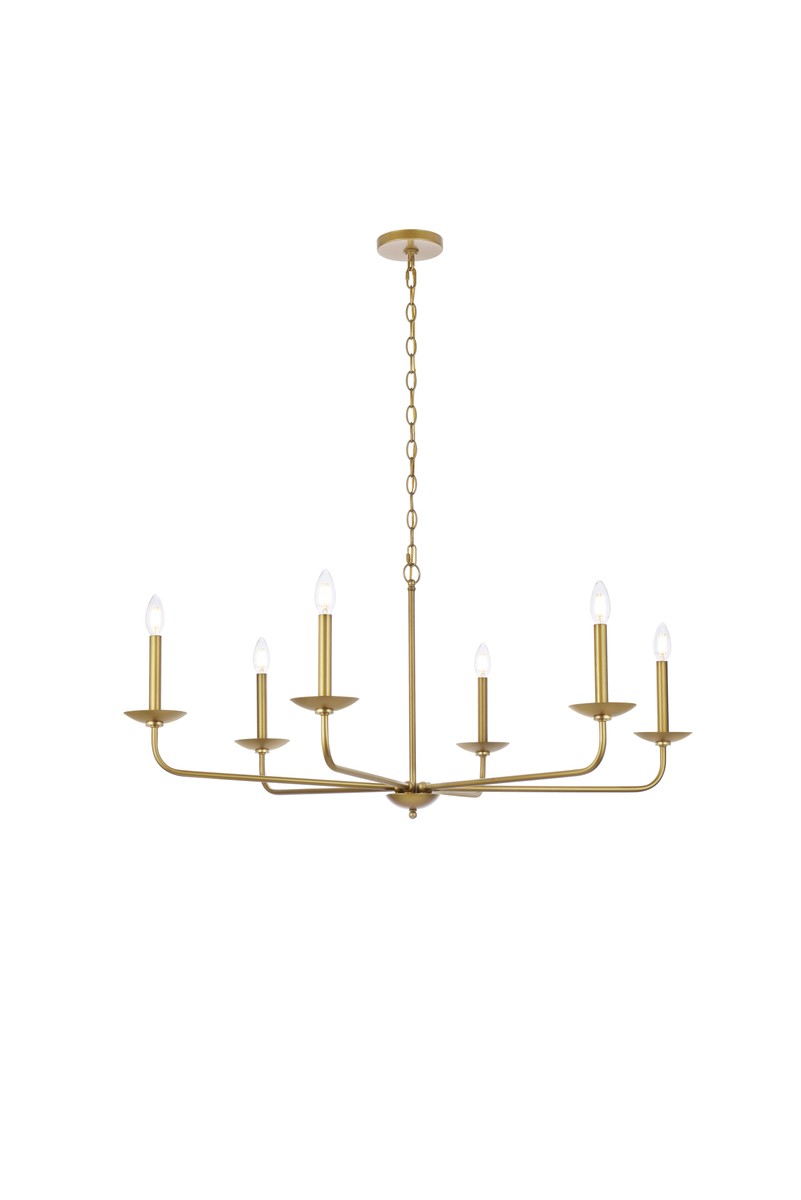 Elegant Lighting - LD812D42BR - Six Light Pendant - Cohen - Brass