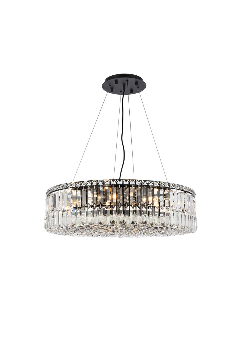 Elegant Lighting - V2030D28BK/RC - 12 Light Chandelier - Maxime - Black