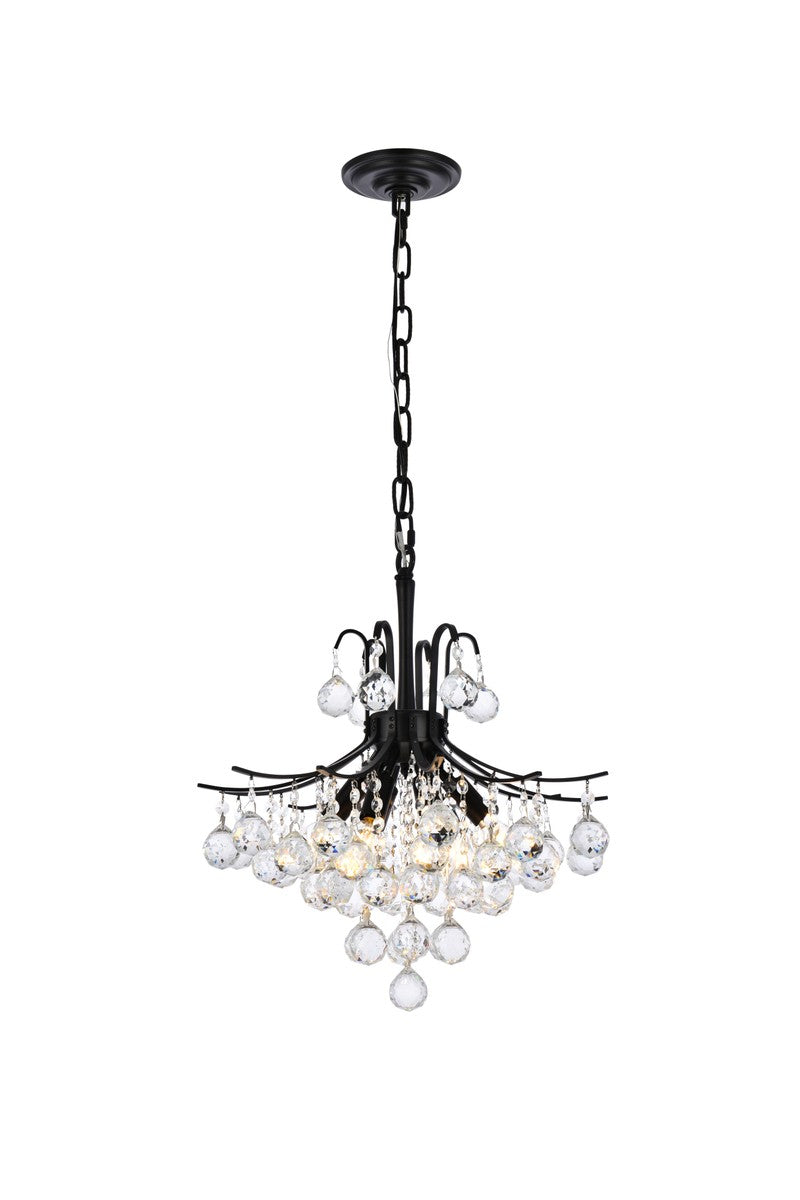 Elegant Lighting - V8000D16BK/RC - Six Light Pendant - Toureg - Black and Clear