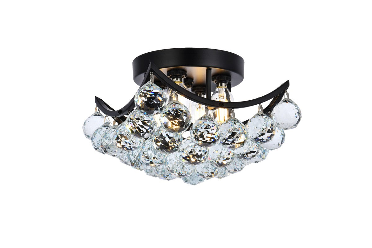 Elegant Lighting - V9800F10BK/RC - Four Light Flush Mount - Corona - Black And Clear