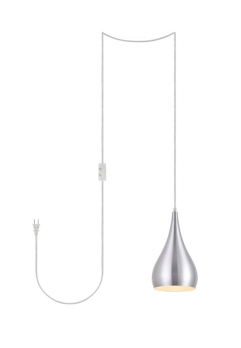 Elegant Lighting - LDPG2001BN - One Light Plug in Pendant - Nora - Burnished Nickel