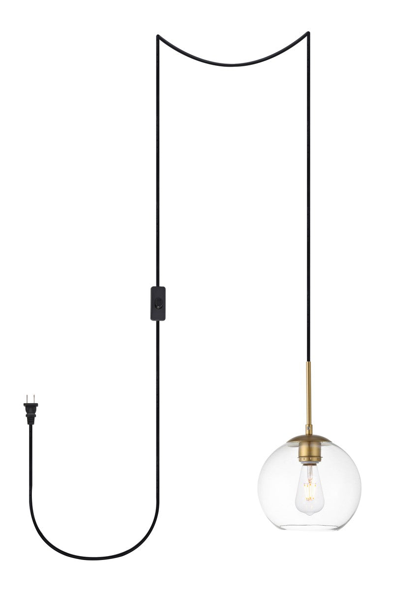 Elegant Lighting - LDPG2206BR - One Light Plug in Pendant - Baxter - Brass