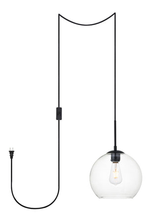 Elegant Lighting - LDPG2212BK - One Light Plug in Pendant - Baxter - Black