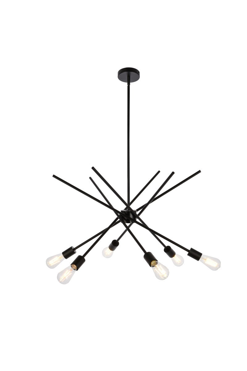 Elegant Lighting - LD7054D32BRB - Six Light Pendant - Armin - black