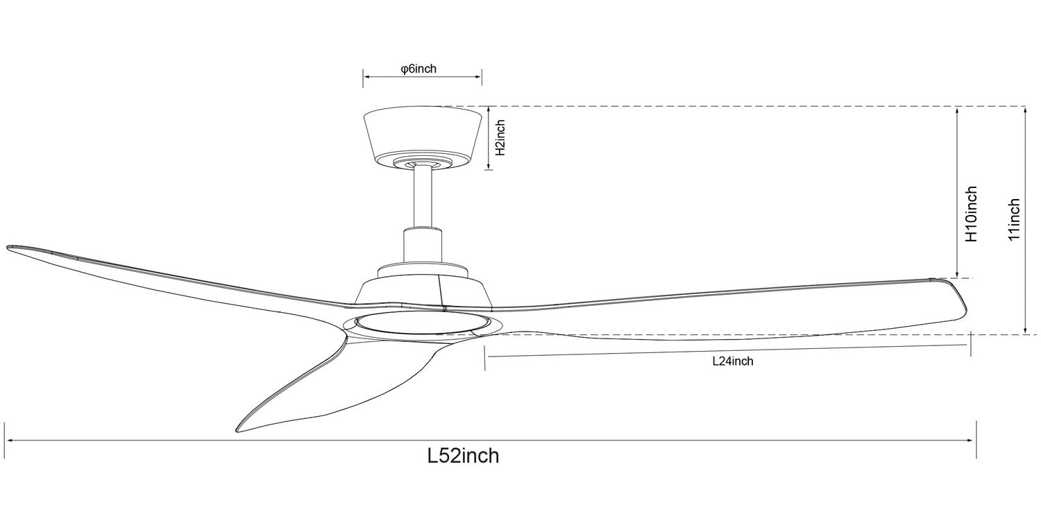 Beacon Lighting - 21065101 - 52``Ceiling Fan - Moto - Black