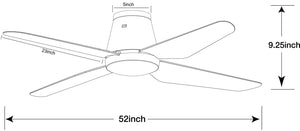 Beacon Lighting - 21300101 - 52``Ceiling Fan - Aria Hugger - Matte White