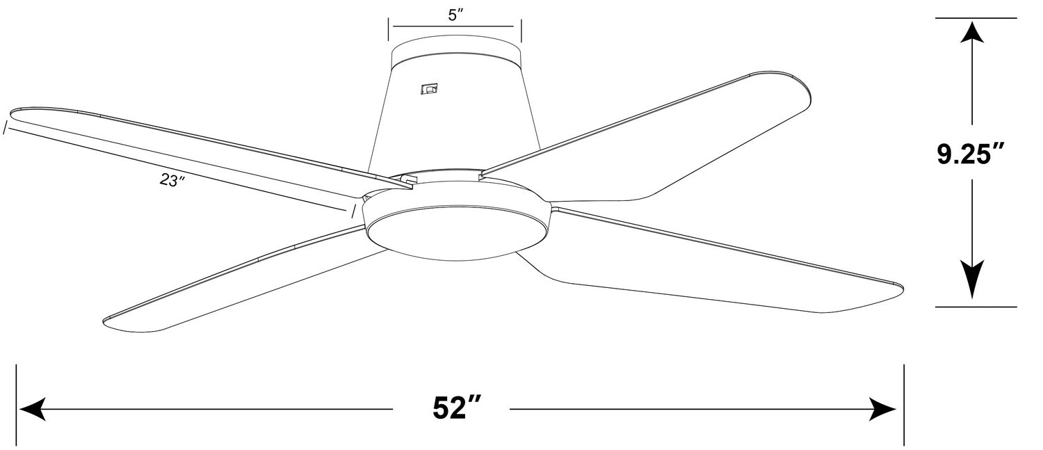 Beacon Lighting - 21300101 - 52``Ceiling Fan - Aria Hugger - Matte White