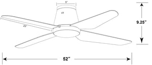 Beacon Lighting - 21300101 - 52``Ceiling Fan - Aria Hugger - Matte White