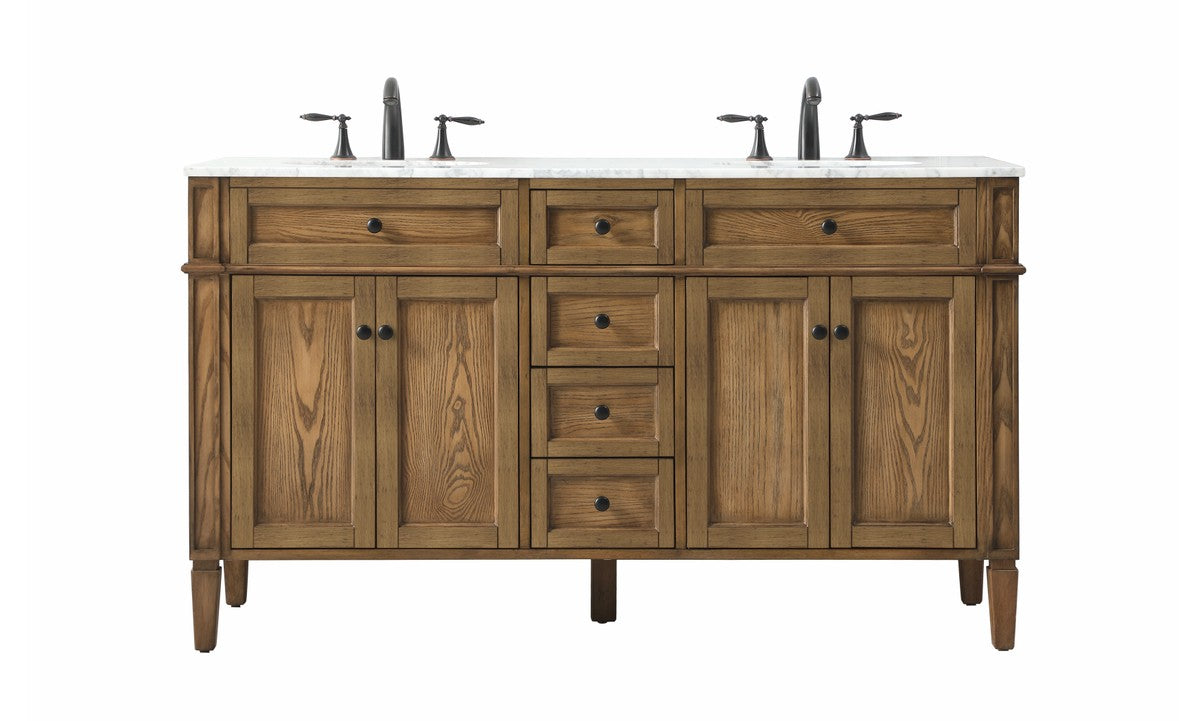 Elegant Lighting - VF12560DDW - Double Bathroom Vanity - Park Avenue - Driftwood