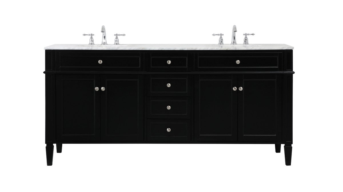 Elegant Lighting - VF12572DBK - Double Bathroom Vanity - Park Avenue - Black