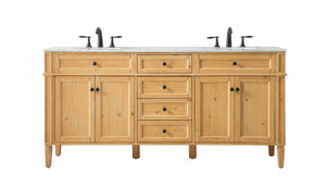 Elegant Lighting - VF12572DNW - Double Bathroom Vanity - Park Avenue - Natural Wood