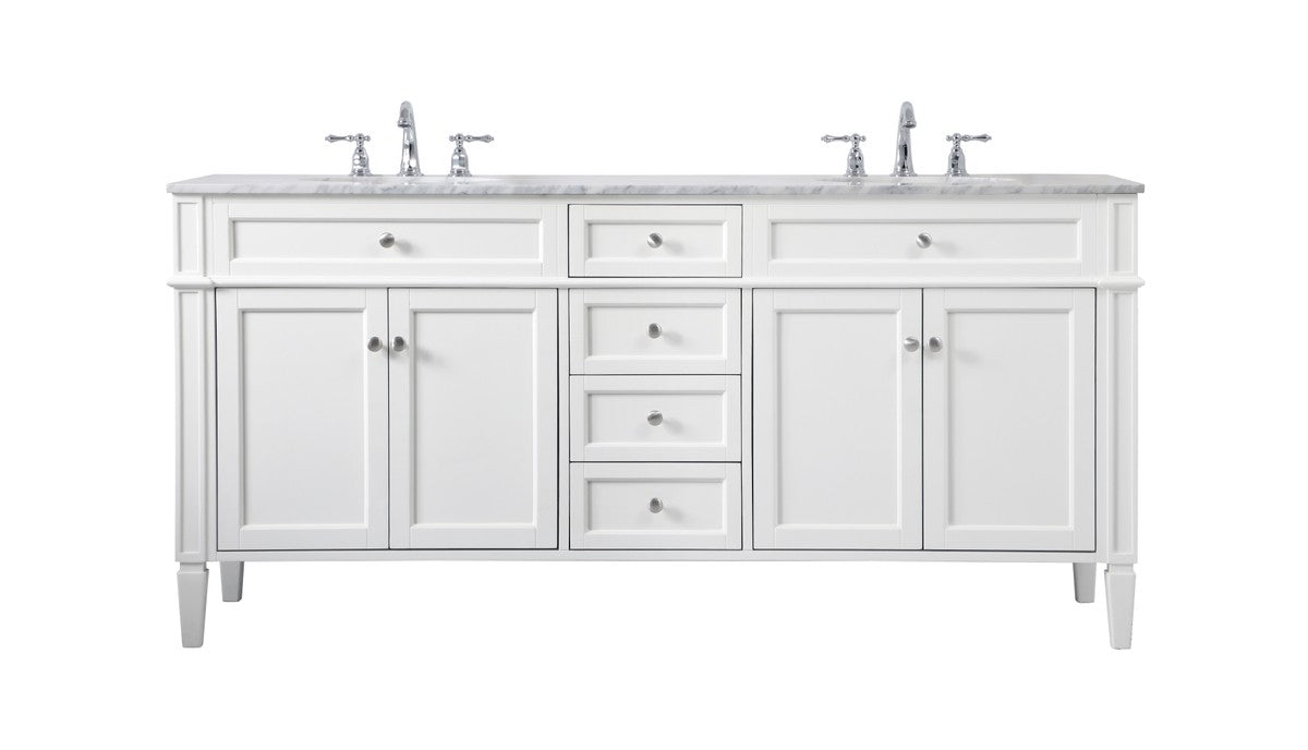 Elegant Lighting - VF12572DWH - Double Bathroom Vanity - Park Avenue - White