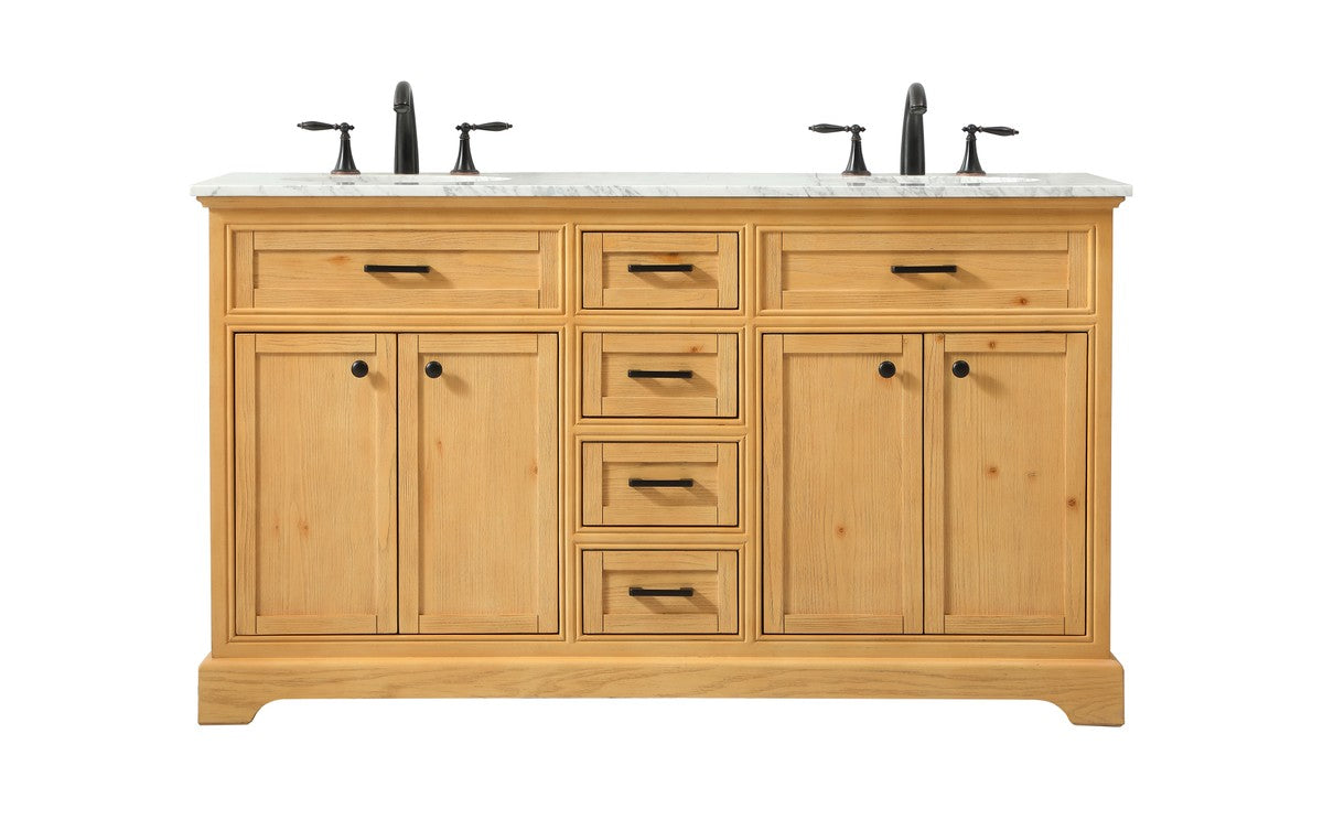 Elegant Lighting - VF15060DNW - Double Bathroom Vanity - Americana - Natural Wood