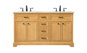 Elegant Lighting - VF15060DNW - Double Bathroom Vanity - Americana - Natural Wood