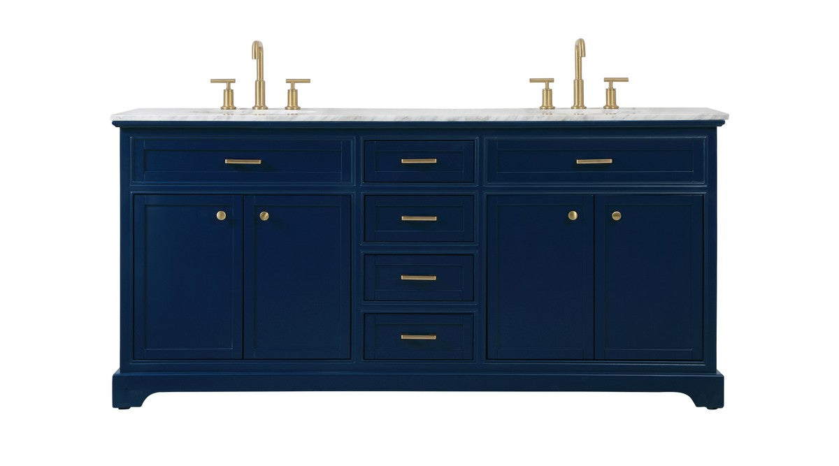 Elegant Lighting - VF15072DBL - Double Bathroom Vanity - Americana - Blue