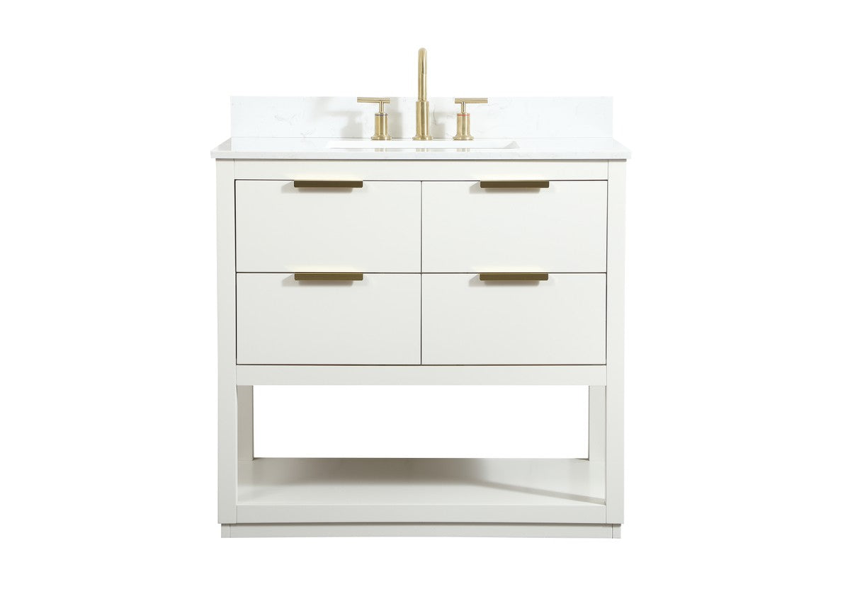 Elegant Lighting - VF19236WH-BS - Vanity Sink Set - Larkin - White