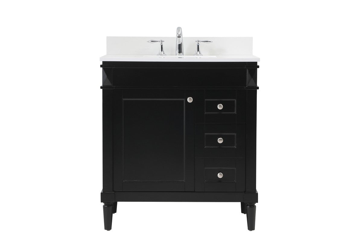 Elegant Lighting - VF31832BK-BS - Single Bathroom Vanity - Bennett - black